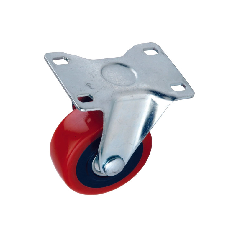 5" HD Caster - Non-Locking - Non-Swiveling - 4 Hole Mounting Plate